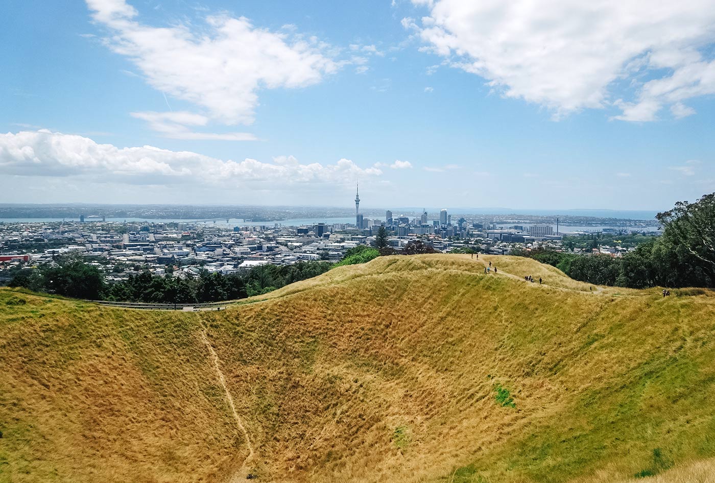 View from the top of Mount Eden Auckland