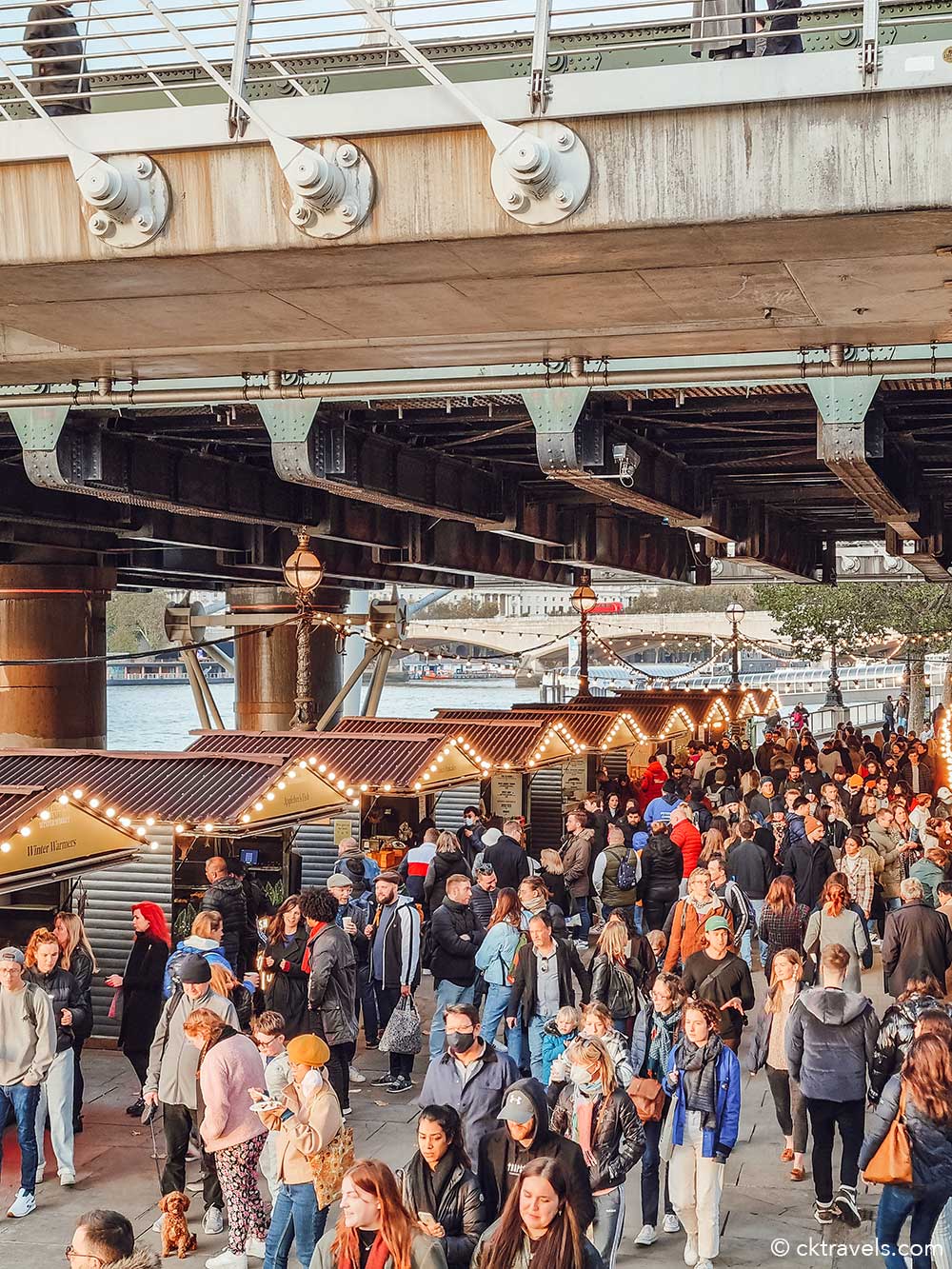 Southbank Winter Christmas Market in London. Copyright CK Travels