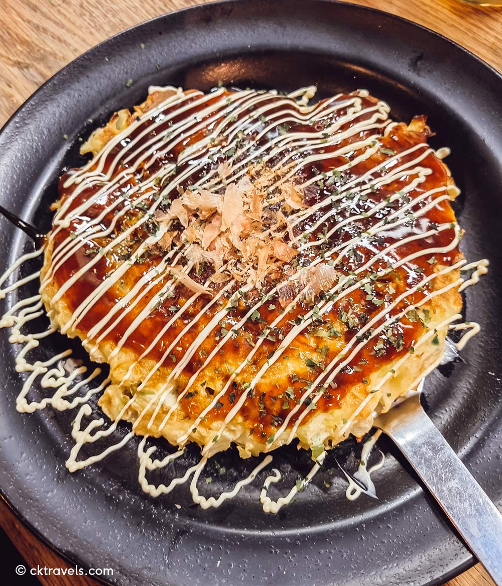 Japanese okonomiyaki at OKAN restaurant, South Bank London