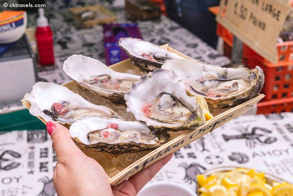 Oysters at Duke of York Square Food Market Belgravia
