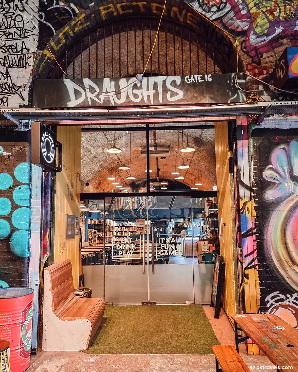 Draughts board game cafe near Waterloo Station London