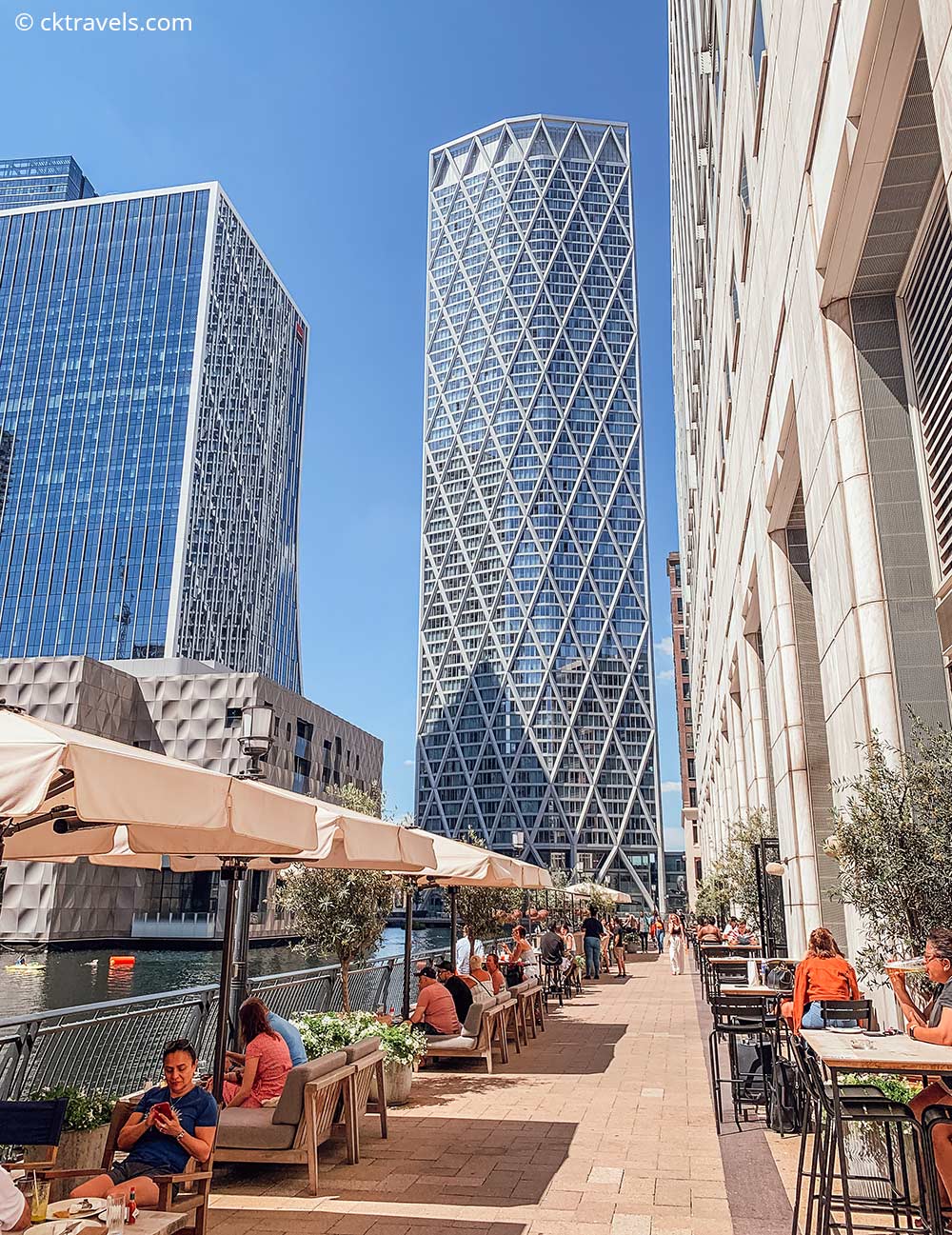 Canary Wharf riverside dining restaurants and bars