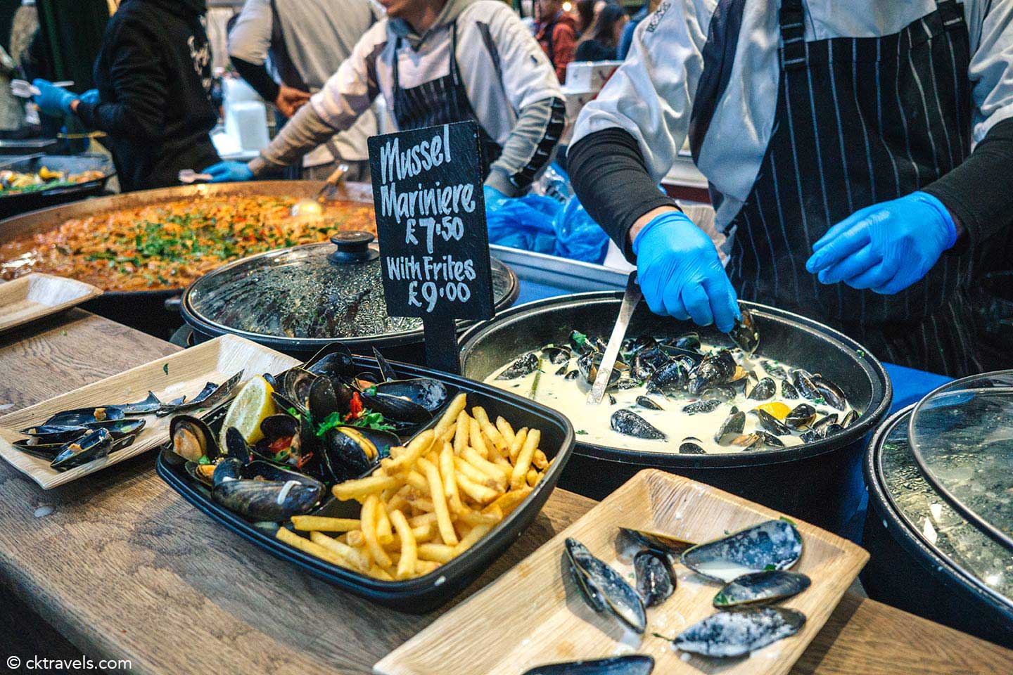 Mussel frites stall at Borough Market guide - London's most famous food market