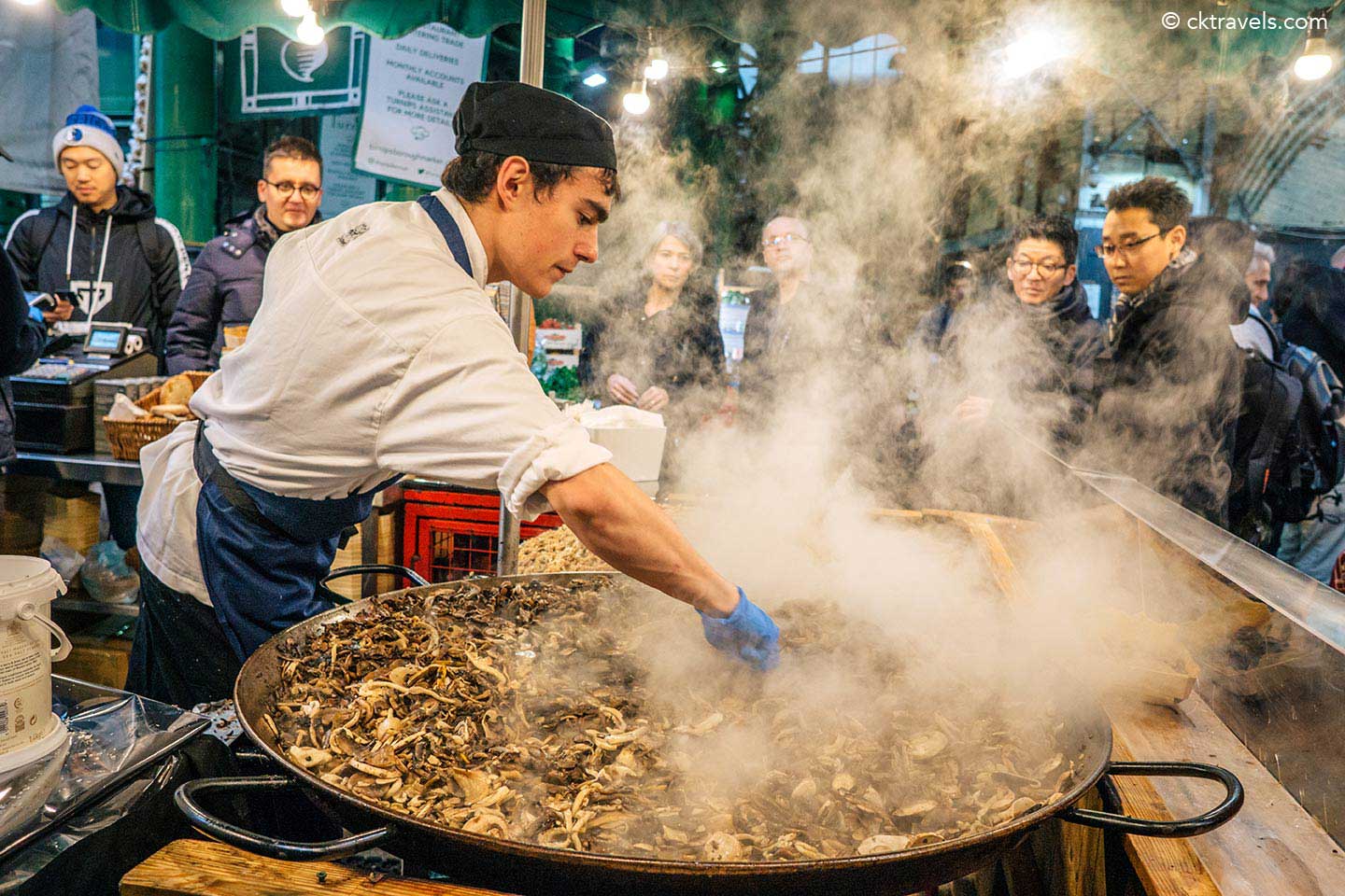 mushroom risotto stall at Borough Market guide - London's most famous food market