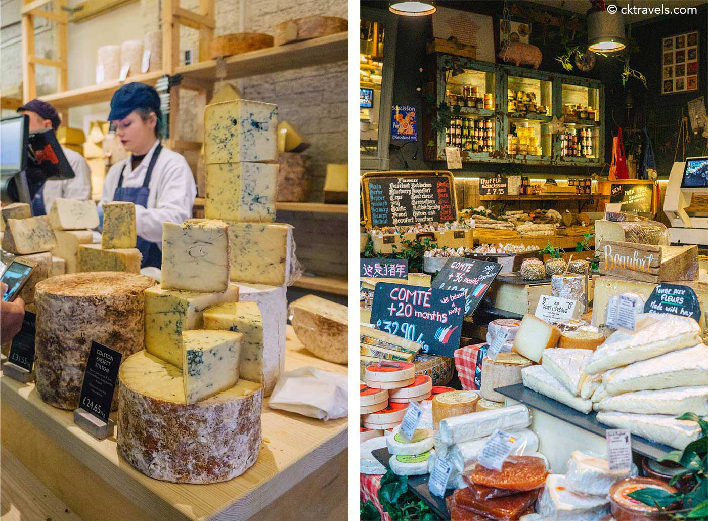 cheese stall at Borough Market guide - London's most famous food market