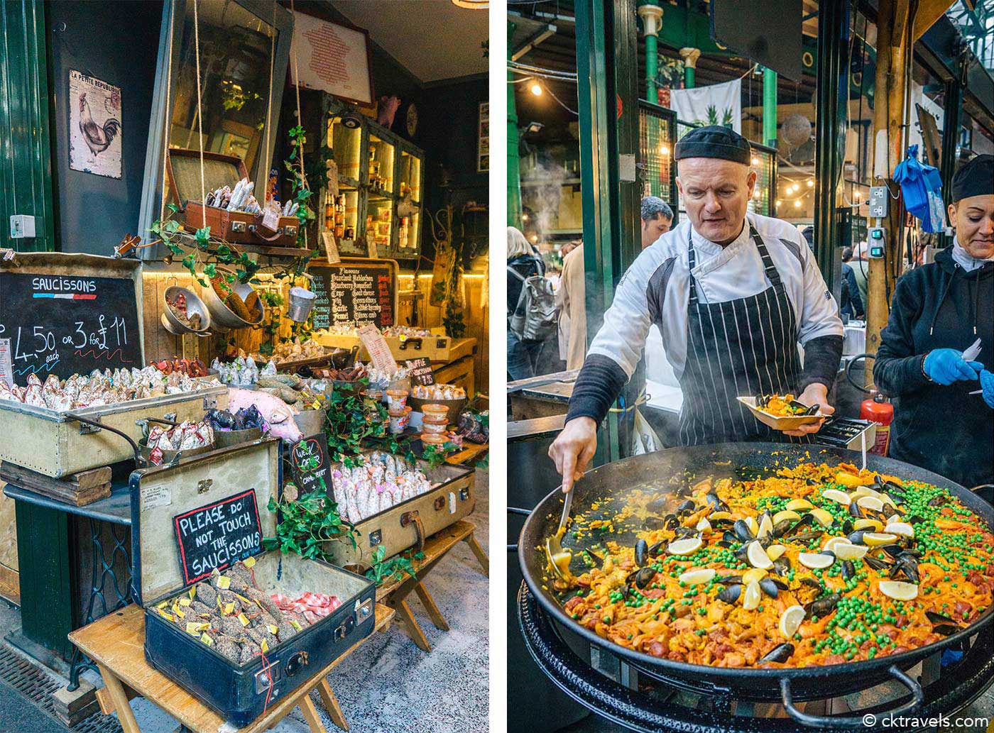 paella stall at Borough Market guide - London's most famous food market