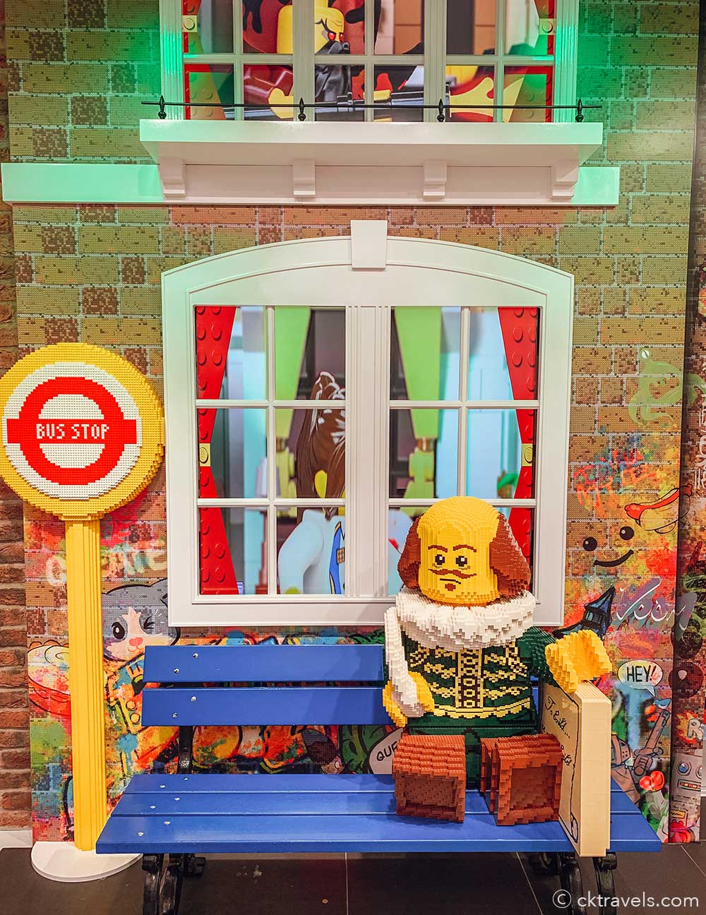LEGO store Leicester Square London Shakespeare bus stop