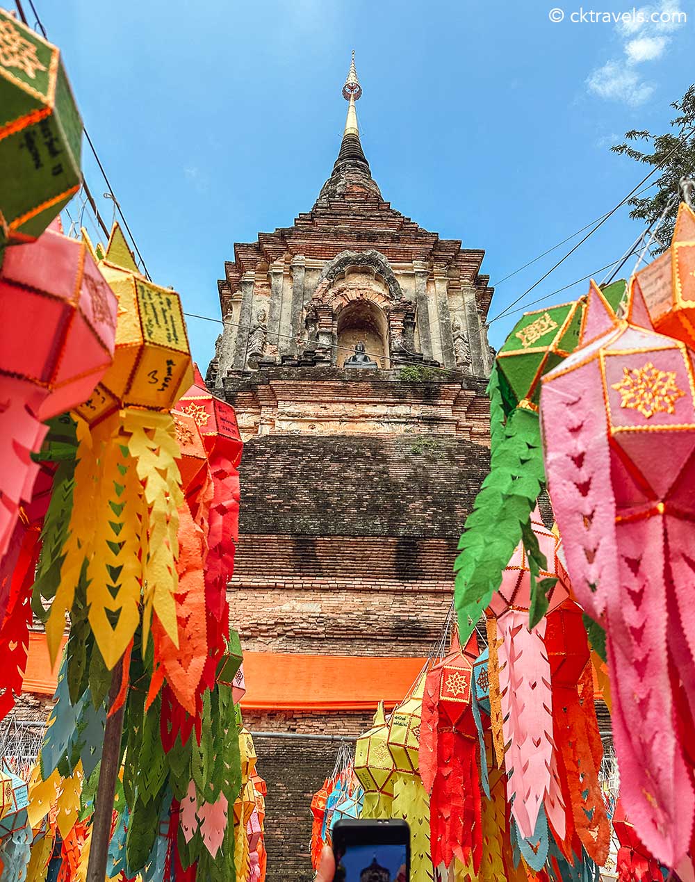 Loy Krathong temple lanterns Chiang Mai