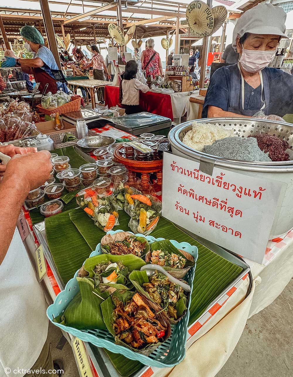 Food stall at Jing Jai (JJ) Farmers Market Chiang Mai