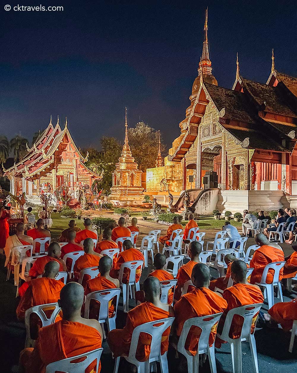 Monk chanting at Wat Phra Singh