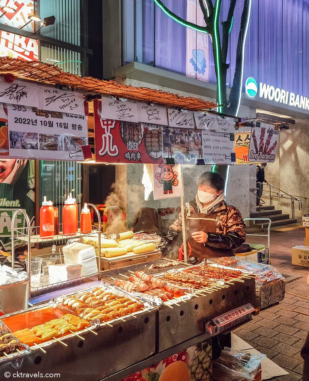 Myeongdong Night Market Street food