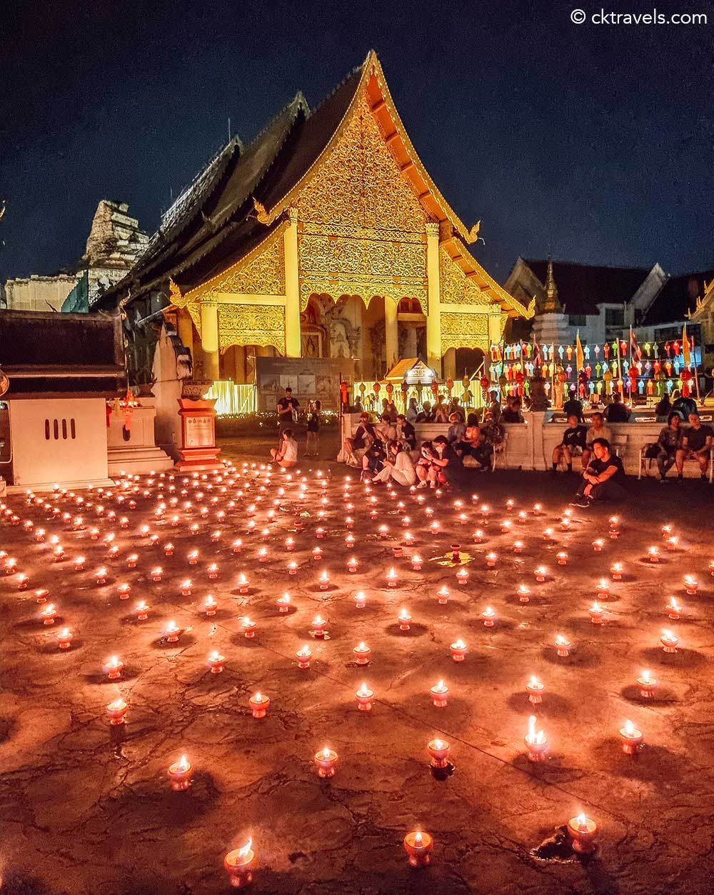 Candles at Loy Krathong and Chiang Mai lantern festival 