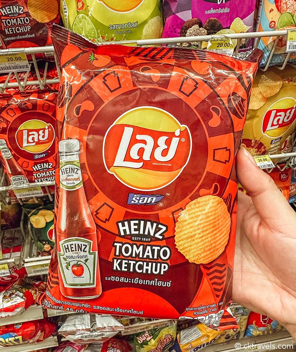 Lay’s ketchup flavoured potato crisps Chips 7-Eleven Thailand