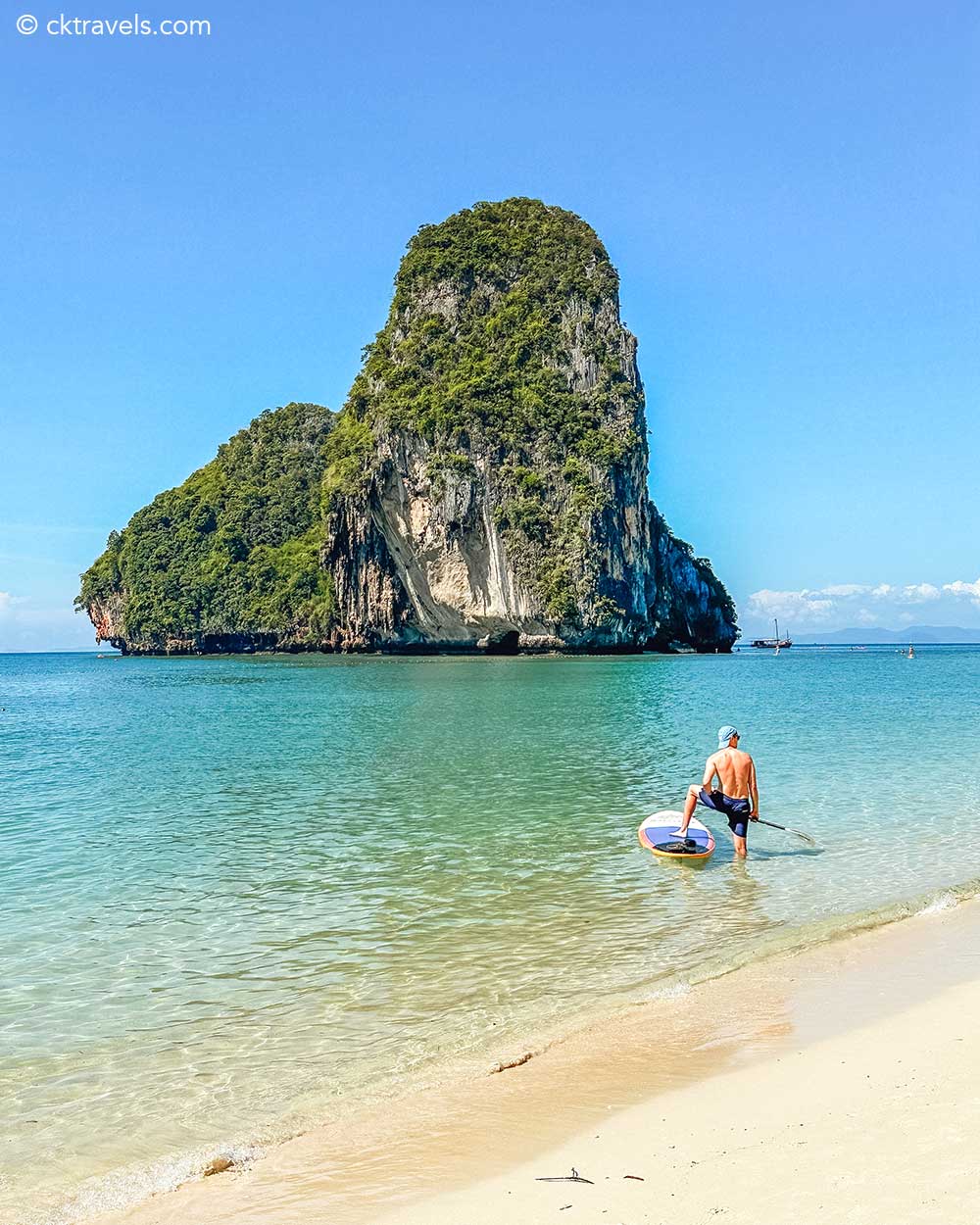 Paddle boarding at Phra Nang Cave Beach Krabi Thailand