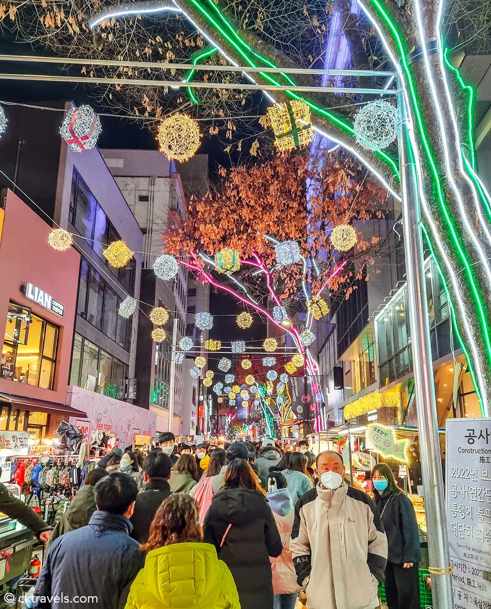 Myeongdong Walking Street Christmas lights