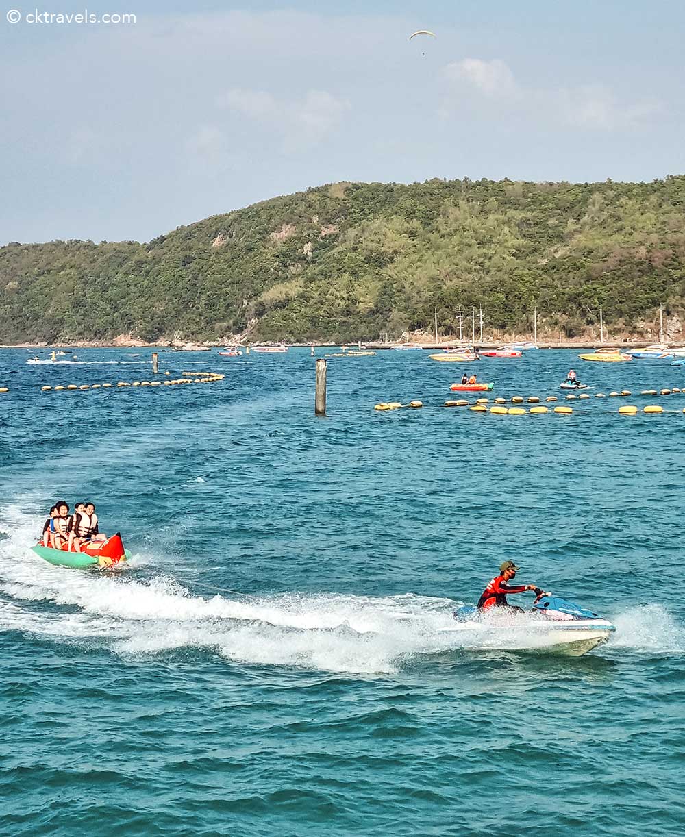 Pattaya to Koh Larn Speedboat Tour banana boat watersport add on -  Tawaen Beach
