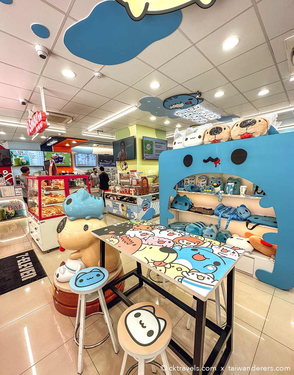 Bugcat Capoo themed 7-eleven convenience store in Taipei Taiwan