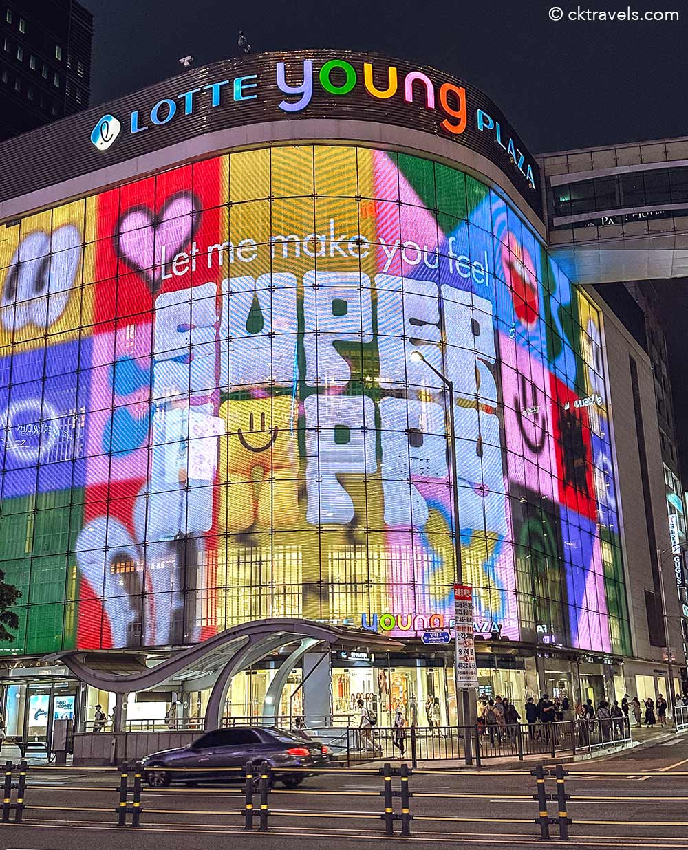 Lotte Young Plaza Mall Seoul at night