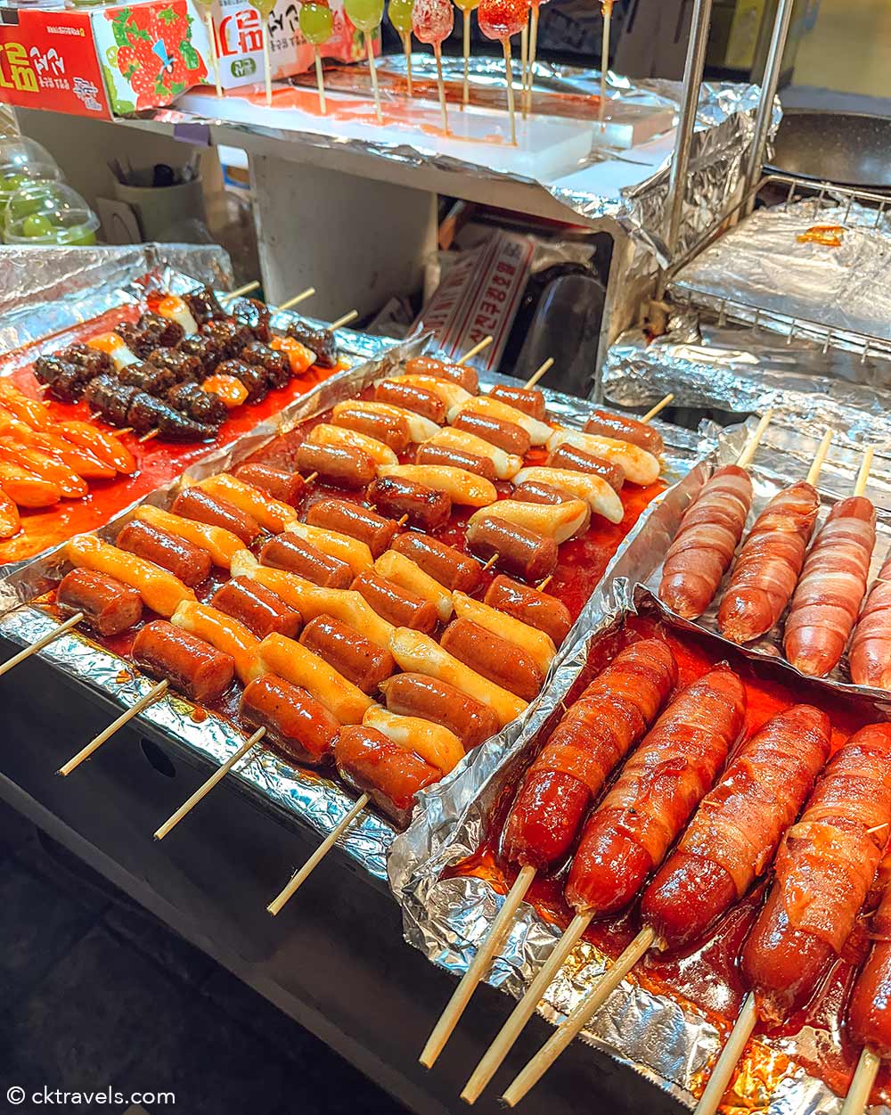 Rice Cakes (Tteokbokki) at Myeongdong Night Market.