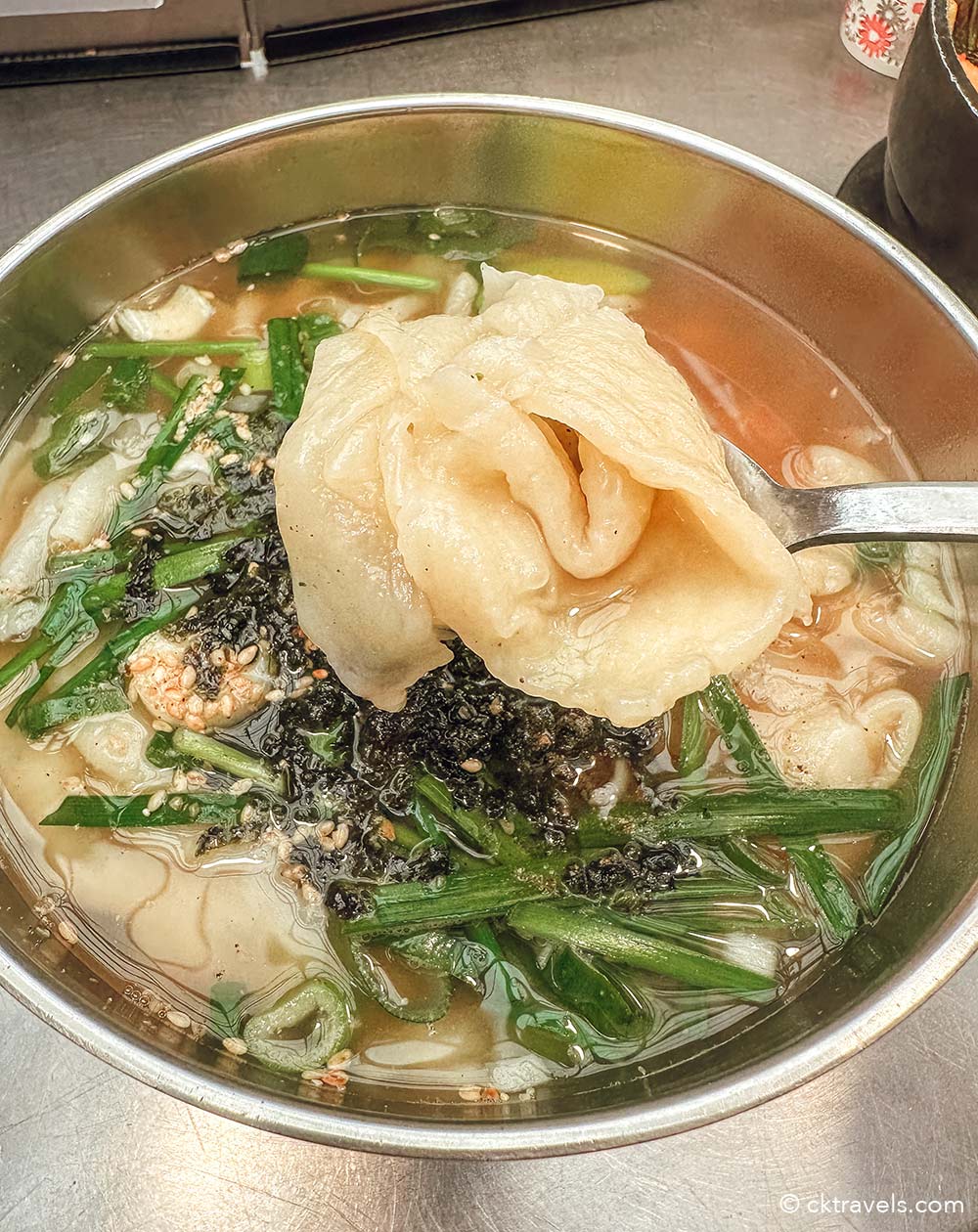 Sujebi (Hand-Pulled Dough Soup) Gwangjang Market Seoul