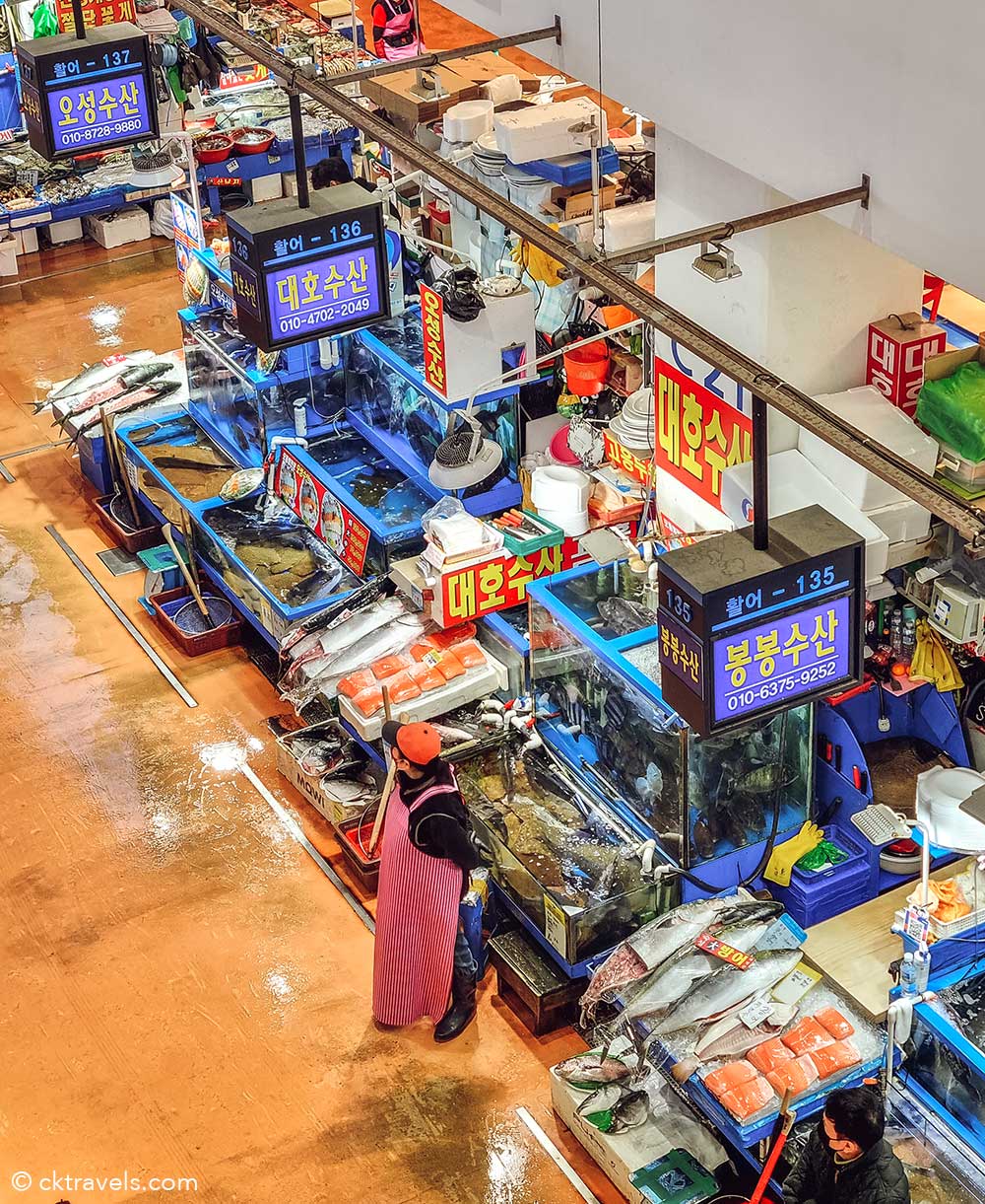 Noryangjin Fish Market Seoul at night