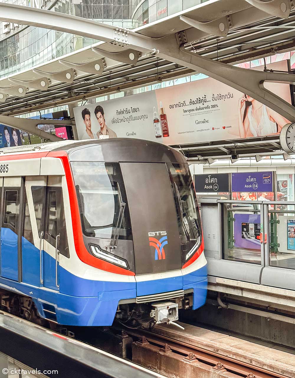 Bangkok BTS sky train at Asok station