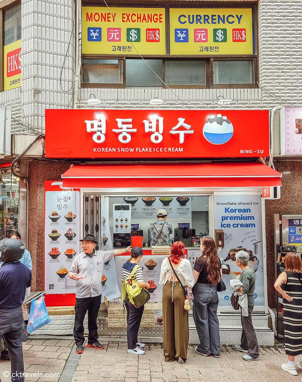 Korean snow flake ice cream Myeongdong seoul