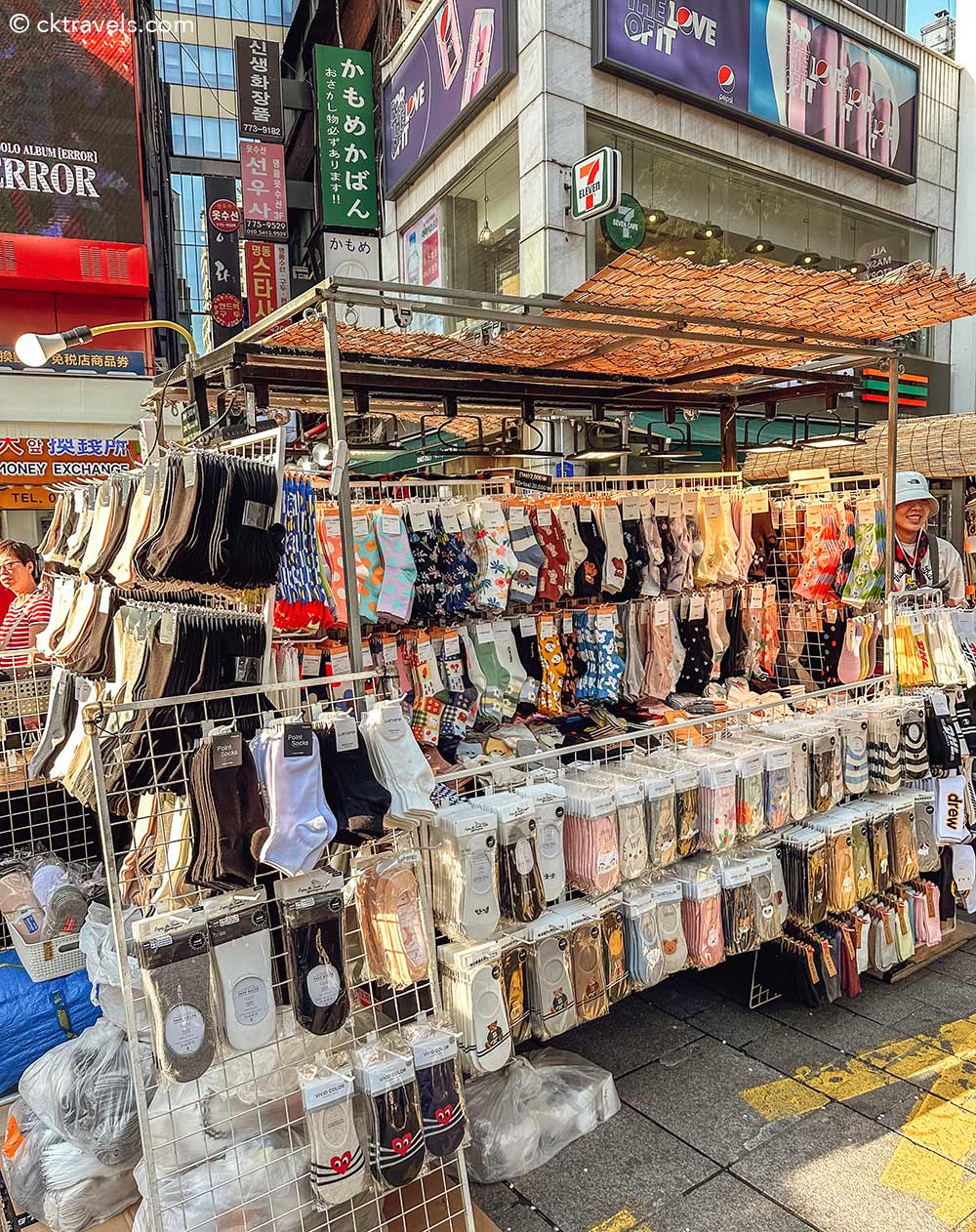socks at Myeongdong Night Market in Seoul