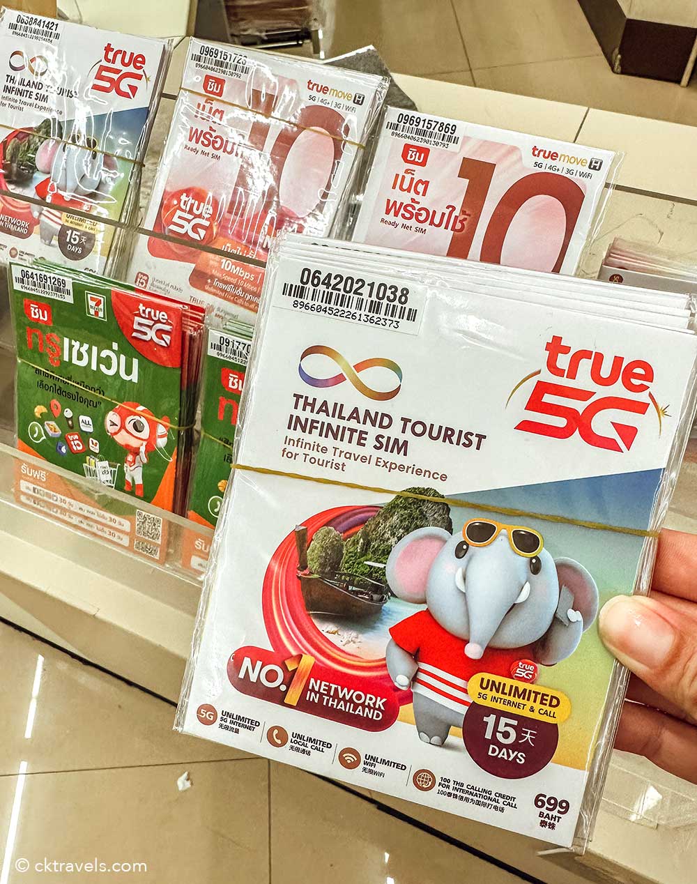 thailand tourist infinite sim card at 7-Eleven Thailand  - true 5g