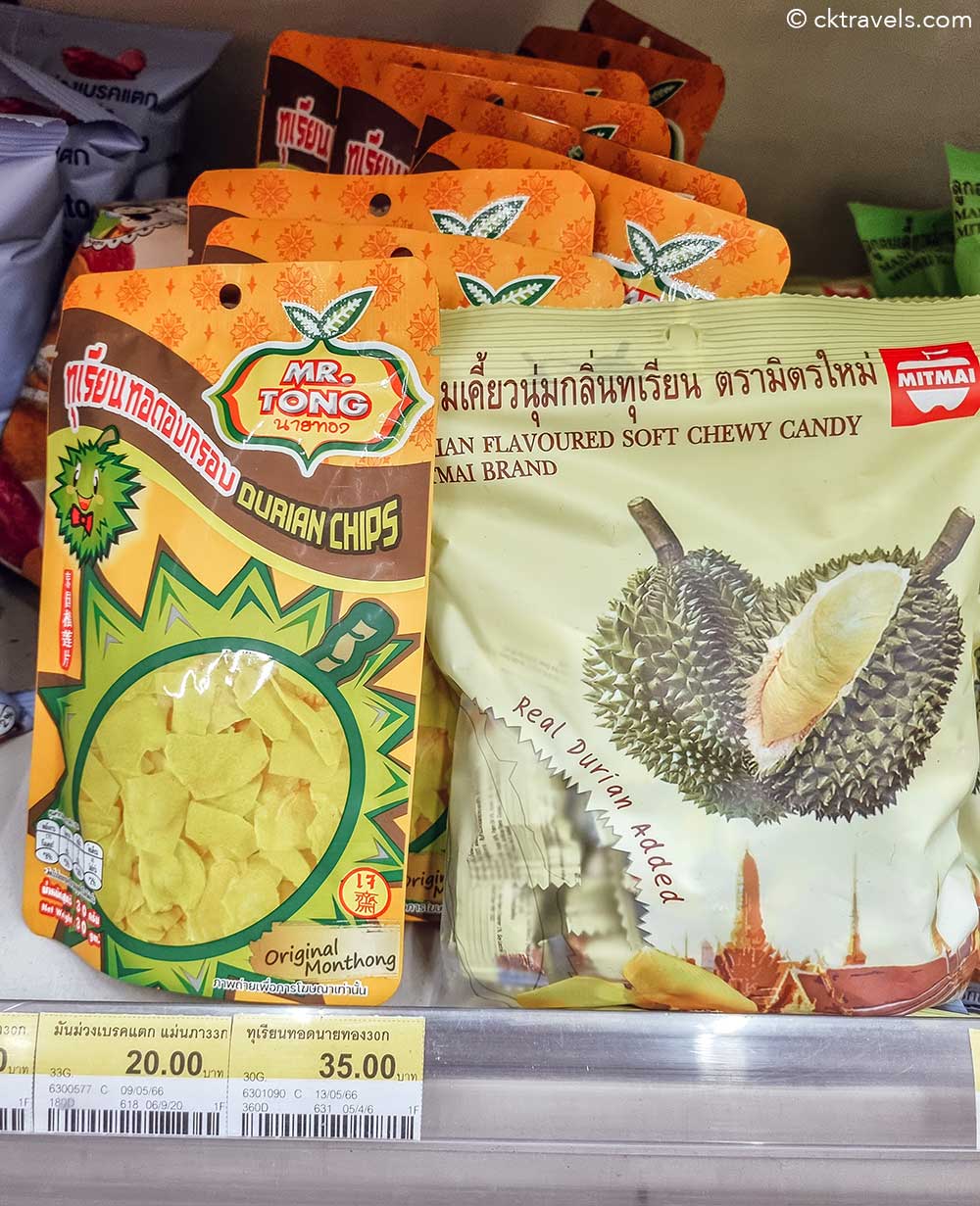 Durian chips and durian candy Thailand