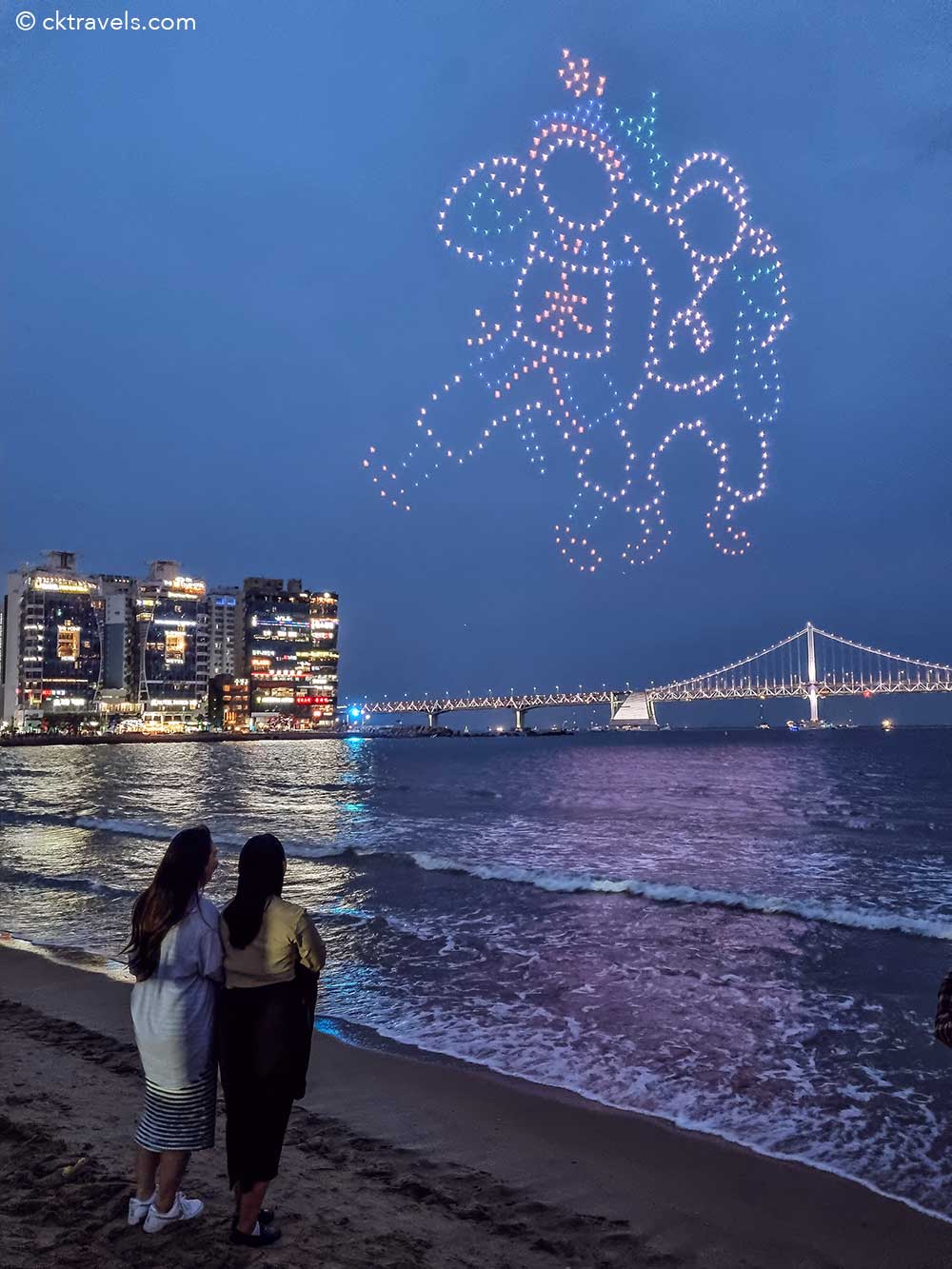 Gwangalli Beach drone show in Busan South Korea