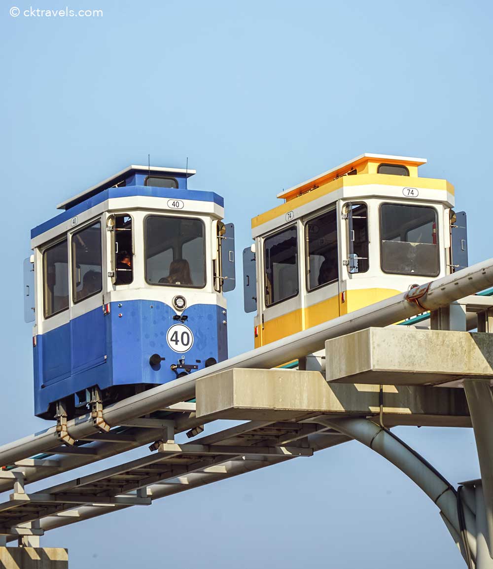 Haeundae Blueline Park sky capsules monorail train, Busan 