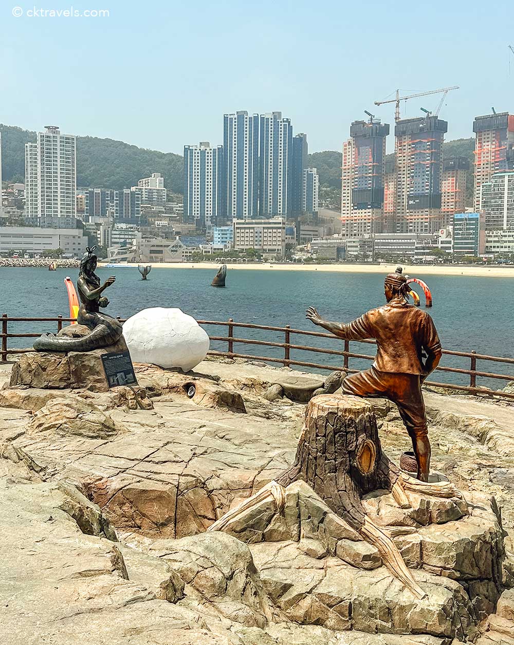 statue Songdo Beach in Busan South Korea