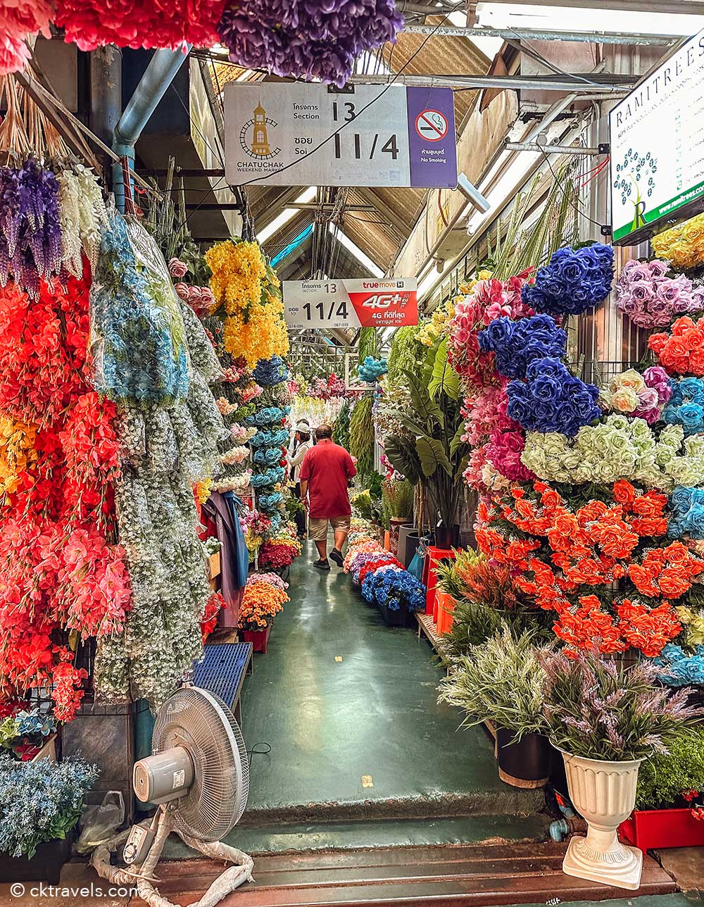 Chatuchak Weekend Market Bangkok artificial fake flowers
