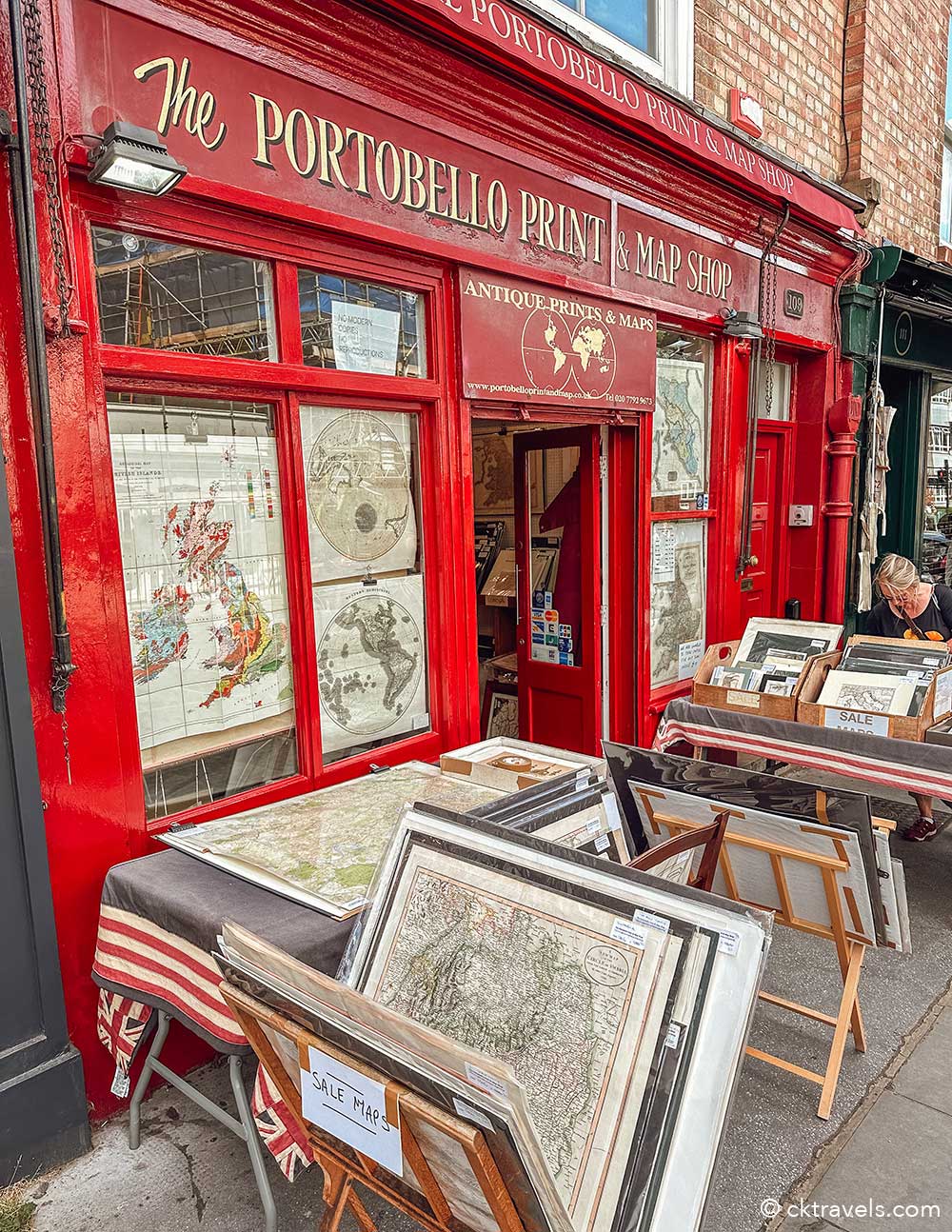 Portobello Print and Map shop. Portobello Road Market Notting Hill london