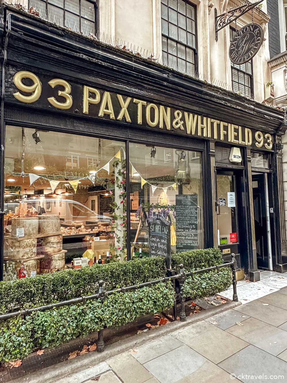 Paxton & Whitfield Cheese Shop near Piccadilly Circus London