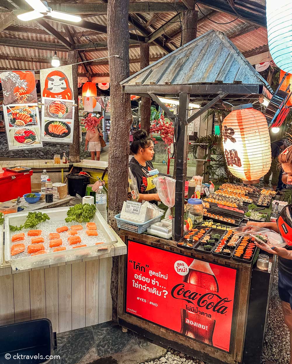 Ao Nang Landmark Night Market sushi food stall Krabi