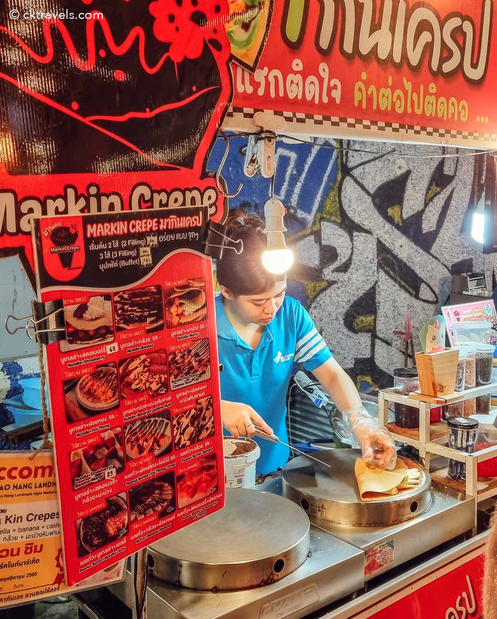 Ao Nang Landmark Night Market crepe food stall Krabi