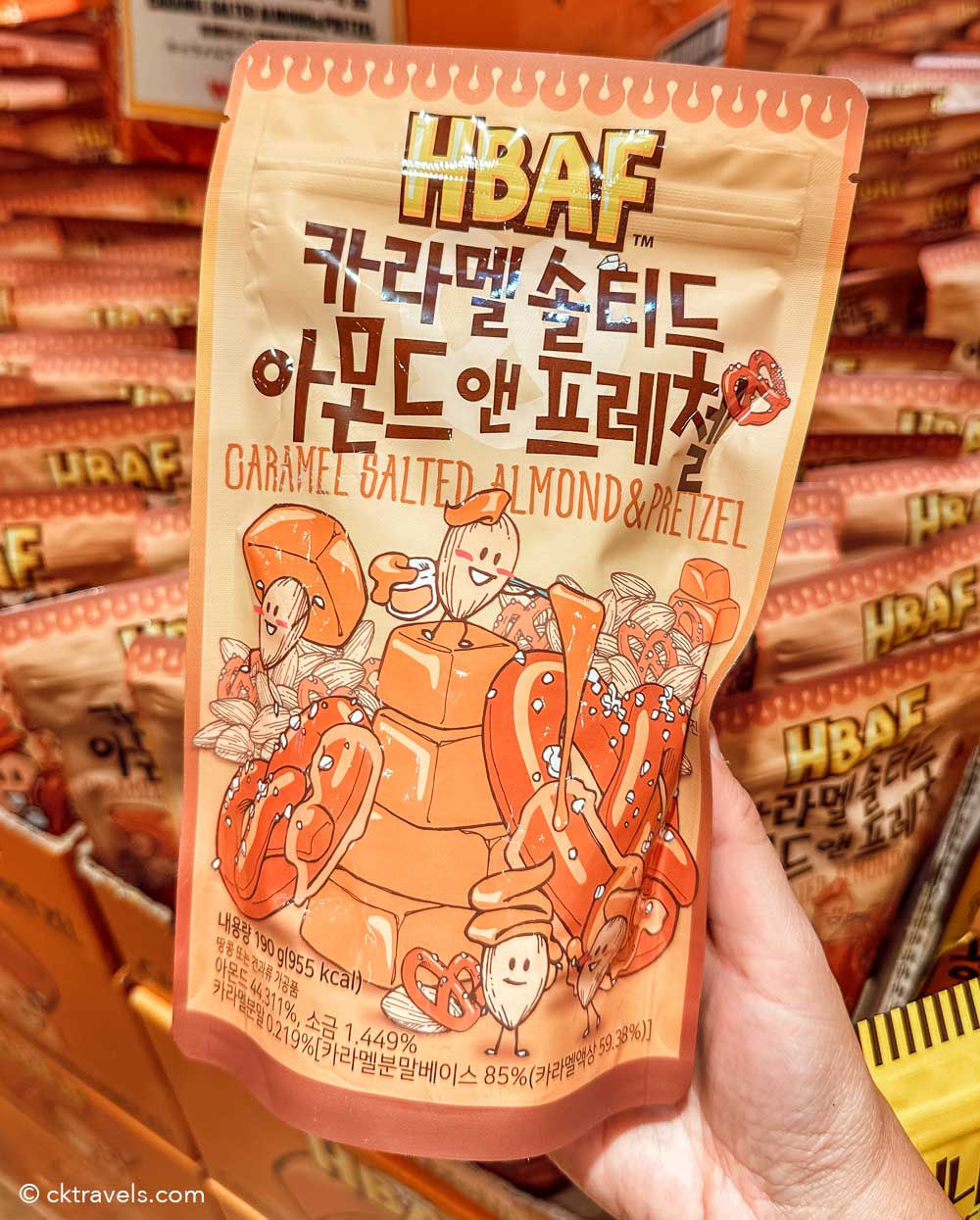 HBAF caramel salted almond and pretzels south korea
