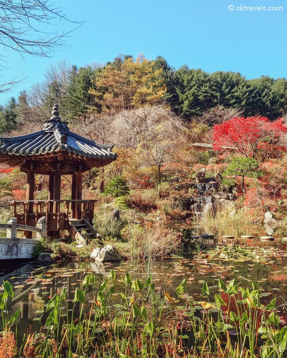 Korean Garden and Korean House. The Garden of Morning Calm near Seoul, South Korea