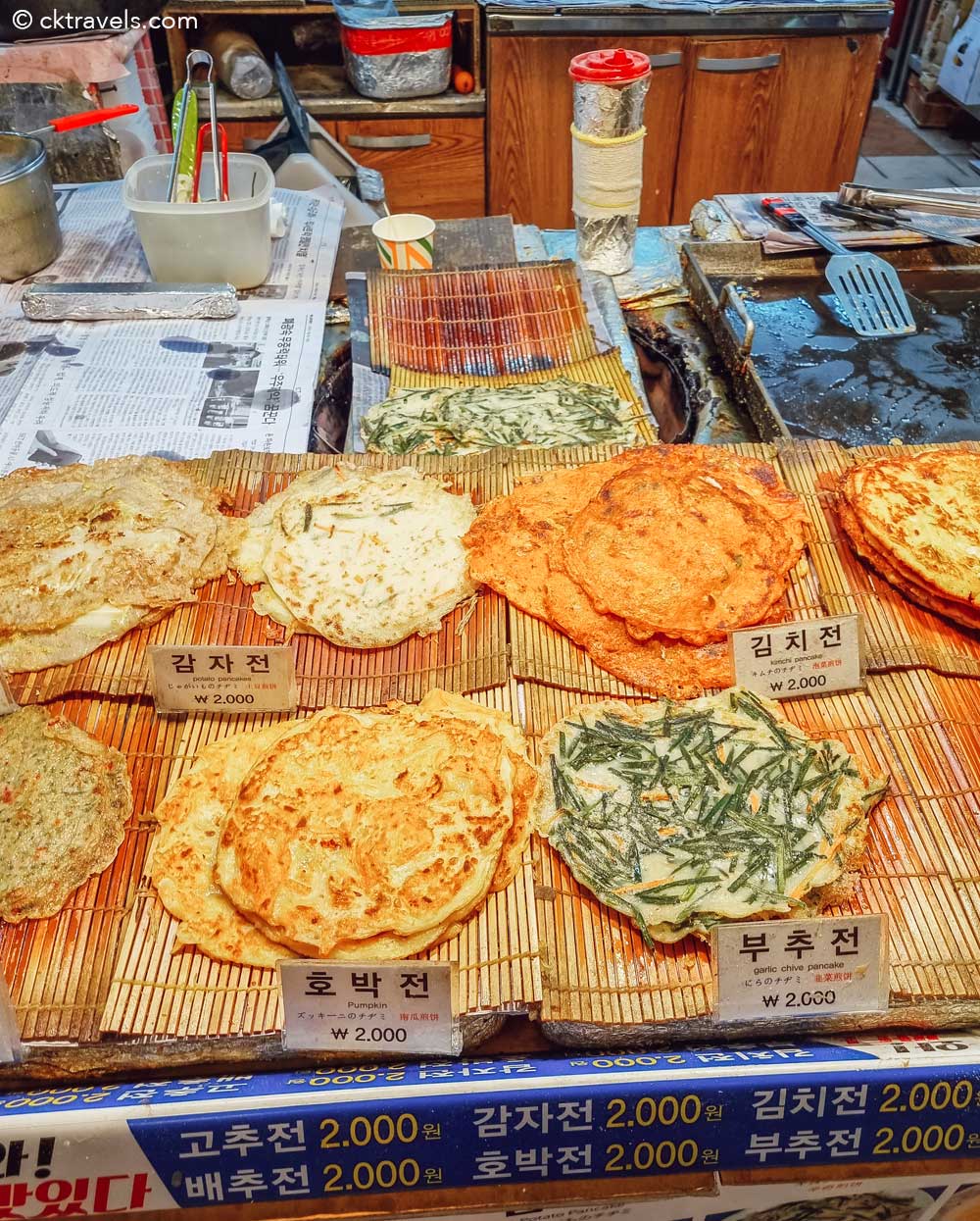 Korean Pancakes (Buchimgae) at Haeundae Traditional Market - Busan's best food market