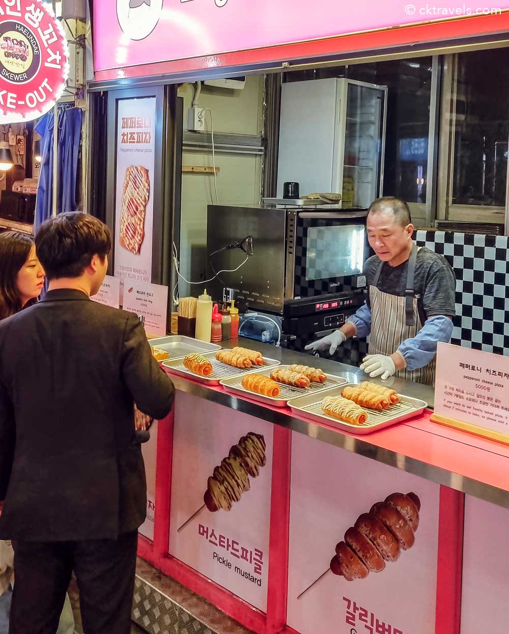 hotdog stall at Haeundae Traditional Market - Busan's best food market