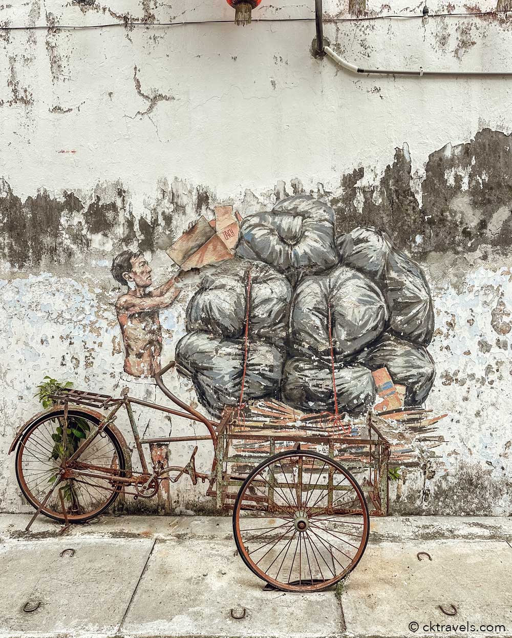 Ernest Zacharevic tricycle street art Market Lane Ipoh