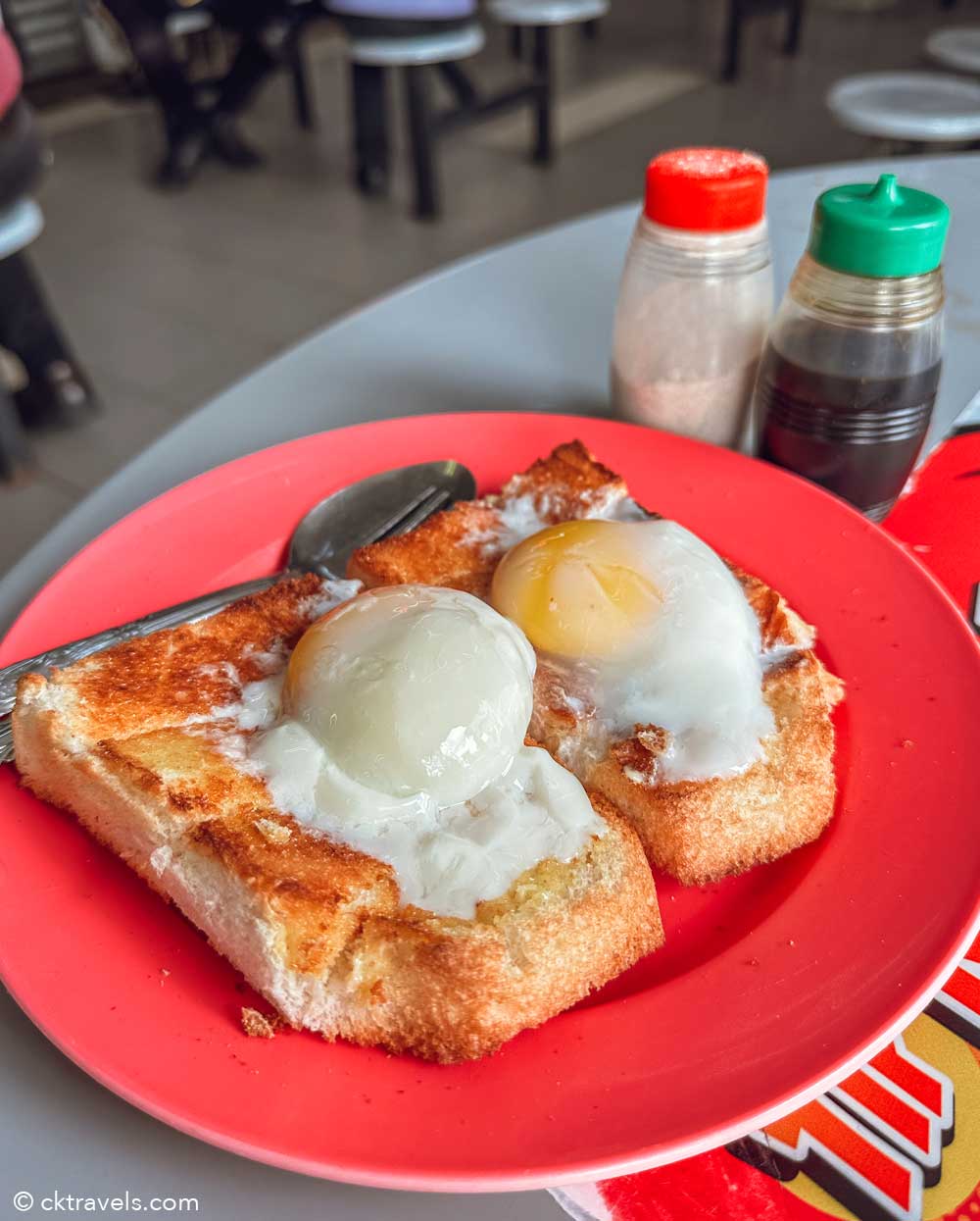 Roti goyang eggs on toast Ipoh Malaysia