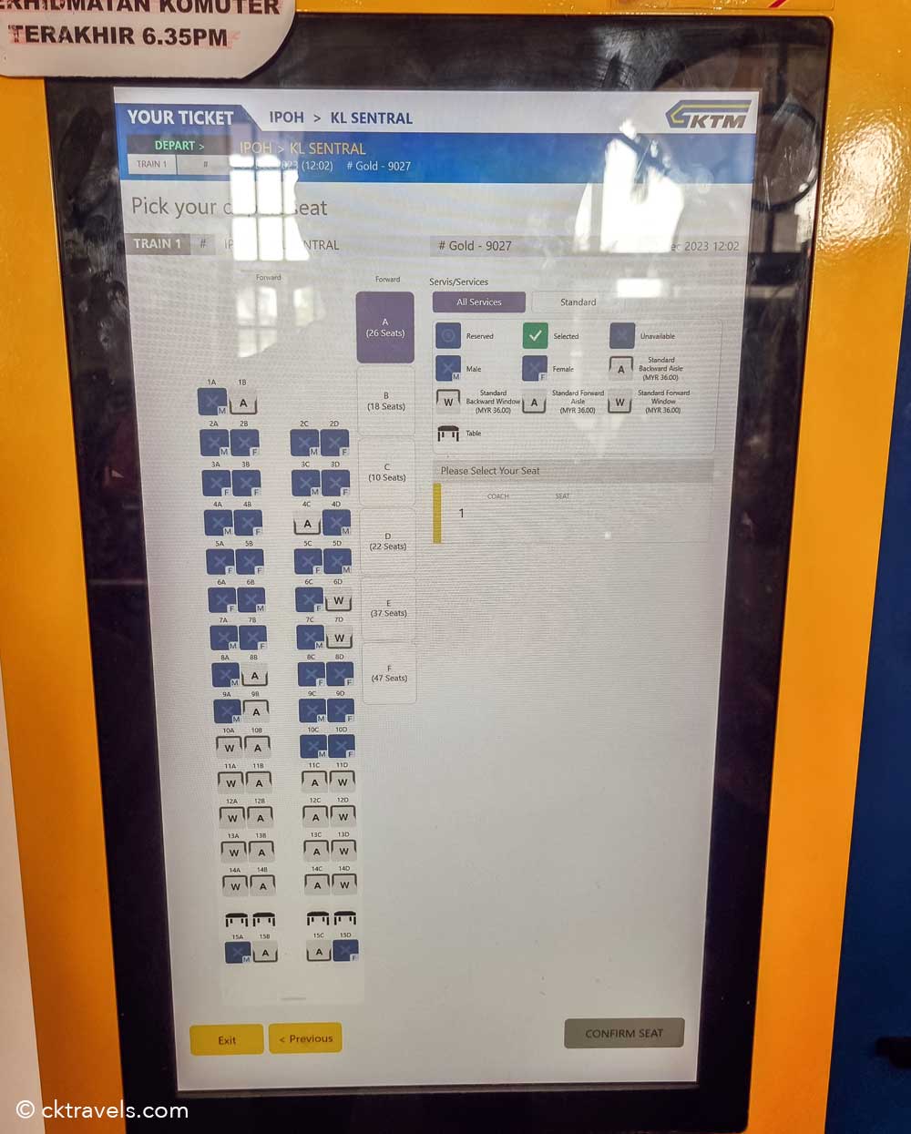 ipoh train station ticket machine