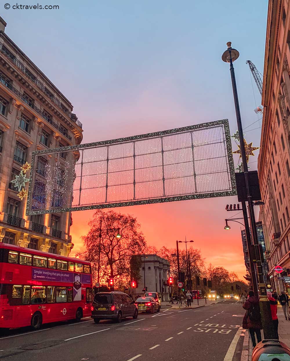 oxford street london sunset evening