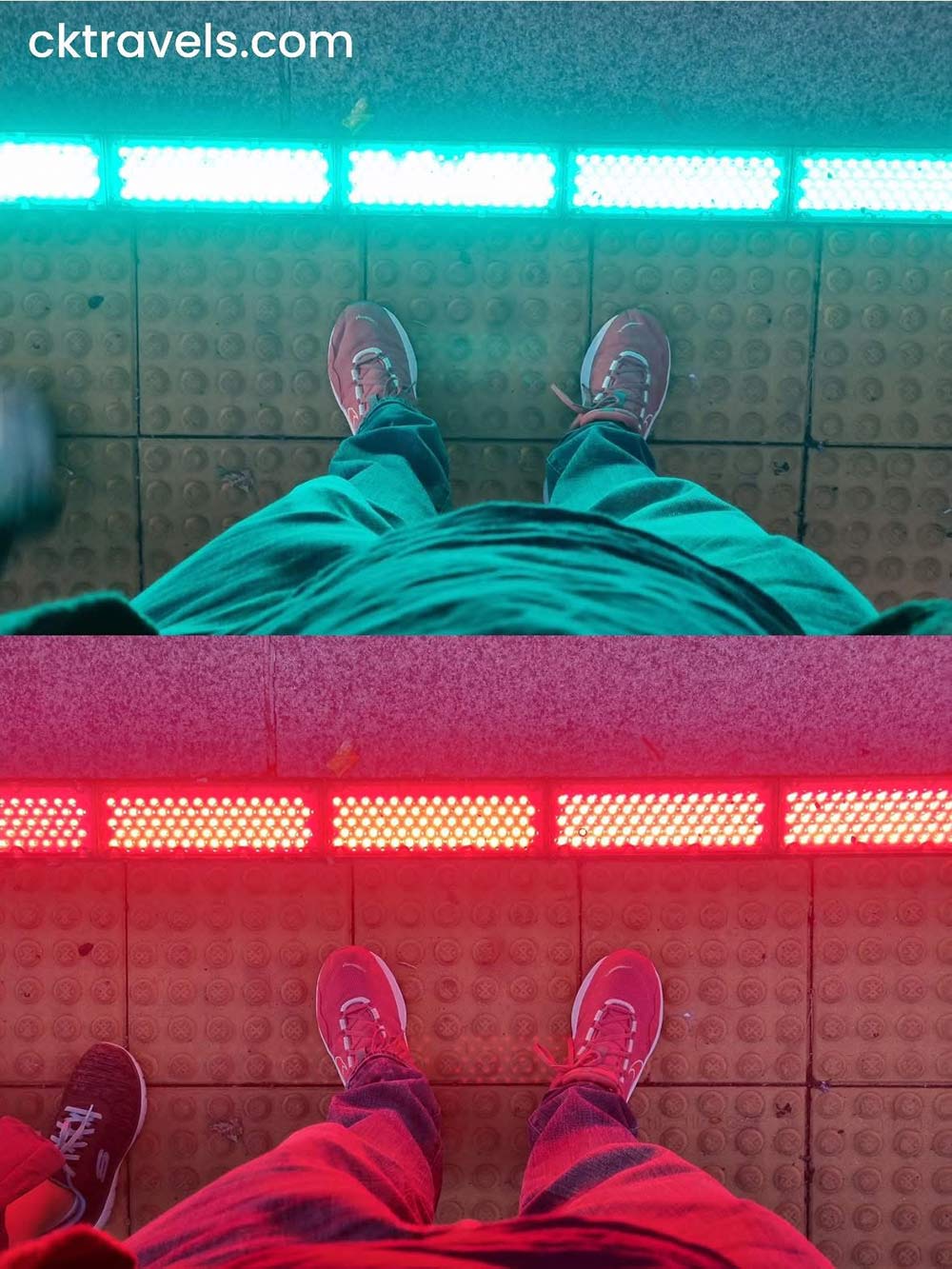 Seoul’s Smart Pedestrian Crossings red light green light on the floor