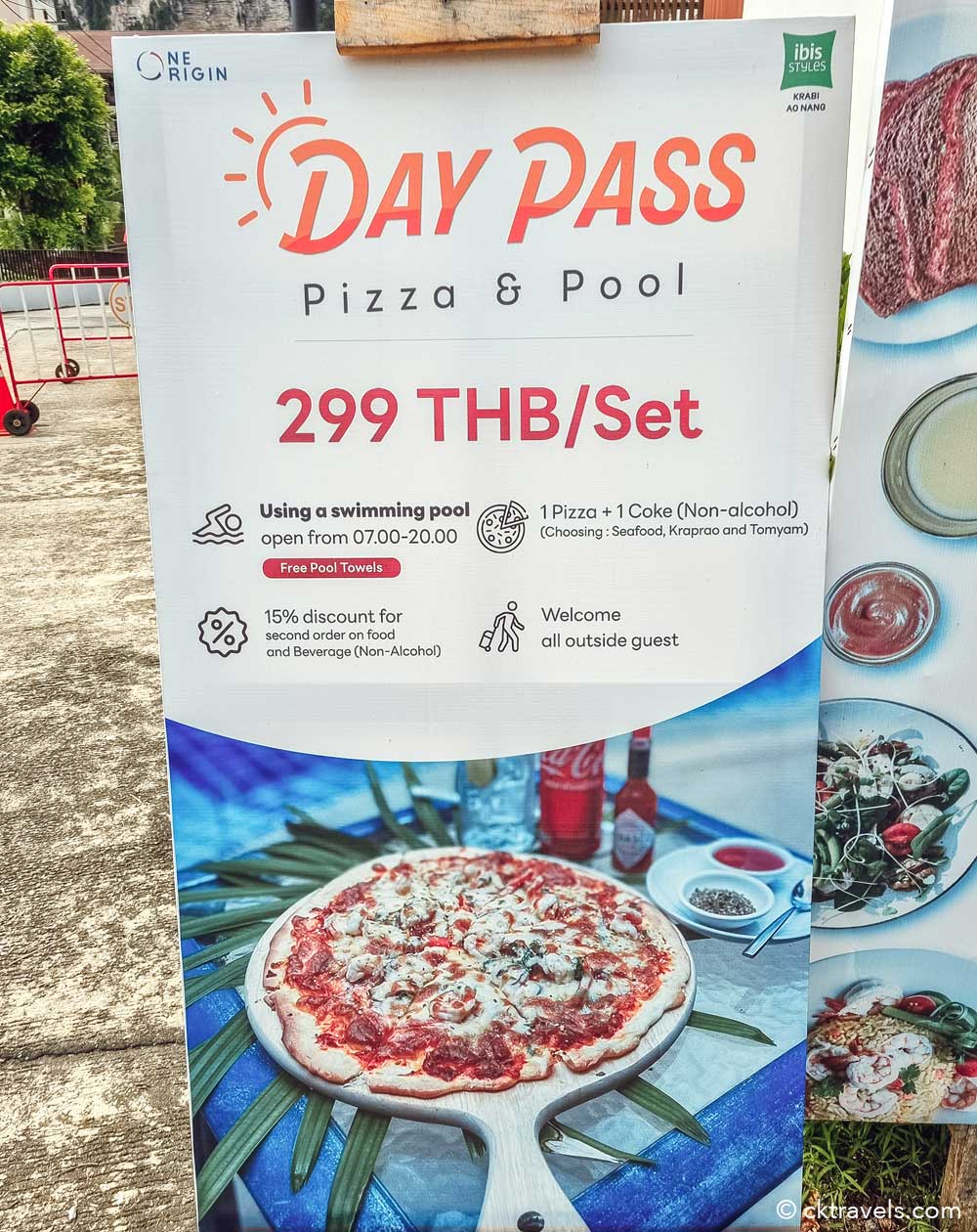 Ibis Styles Ao Nang Krabi pool and pizza day pass price