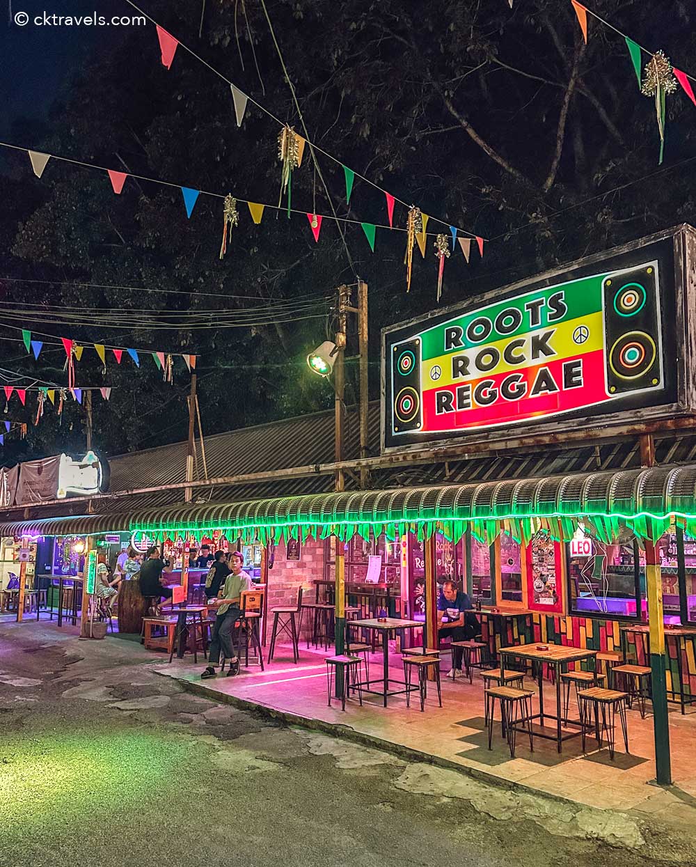 Roots Rock Reggae Bar Chiang Mai at night
